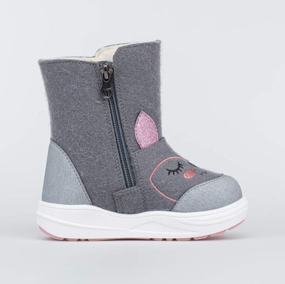 367127-44 Валенки на молнии Спящая Лама для девочки серый фото №2