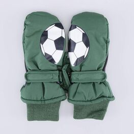 07721165-40 Варежки утепленные Футбольный мяч для мальчики оливковый