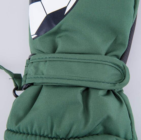 07721165-40 Варежки утепленные Футбольный мяч для мальчики оливковый фото №3