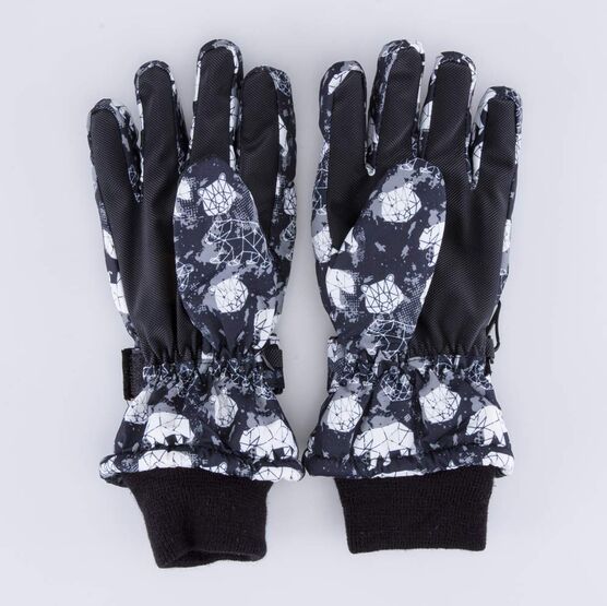 07721169-40 Перчатки утепленные Мишка на севере для мальчики черный фото №2