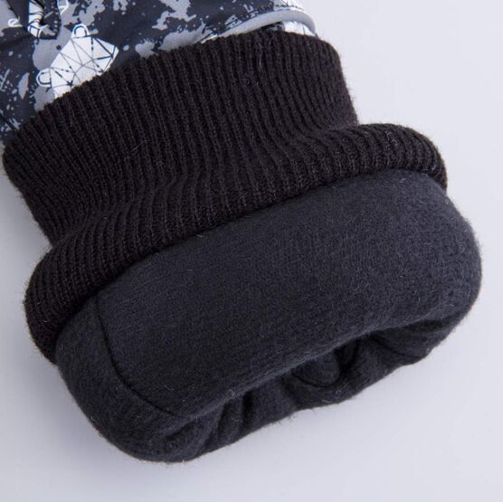 07721169-40 Перчатки утепленные Мишка на севере для мальчики черный фото №4