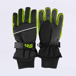 07722249-40 Перчатки с тинсулейт черно-салатовый для мальчики черный + салатовый