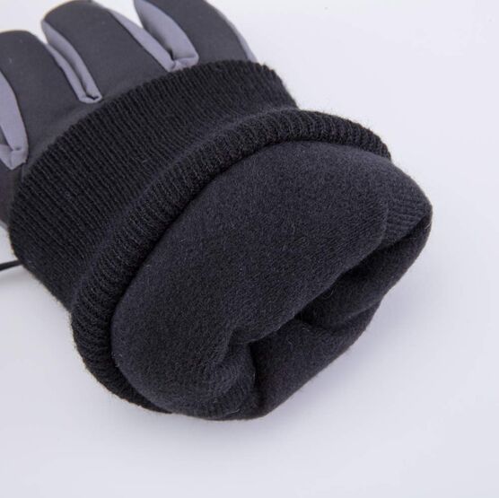07722249-41 Перчатки с тинсулейтом черно-серый для мальчики черный + серый фото №3