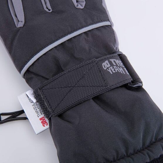 07722249-41 Перчатки с тинсулейтом черно-серый для мальчики черный + серый фото №4