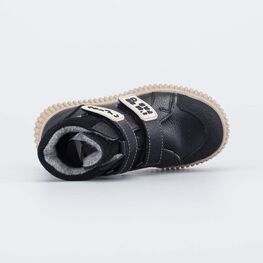 352365-33 Утепленные ботинки для девочки для девочки черный + бежевый фото №4