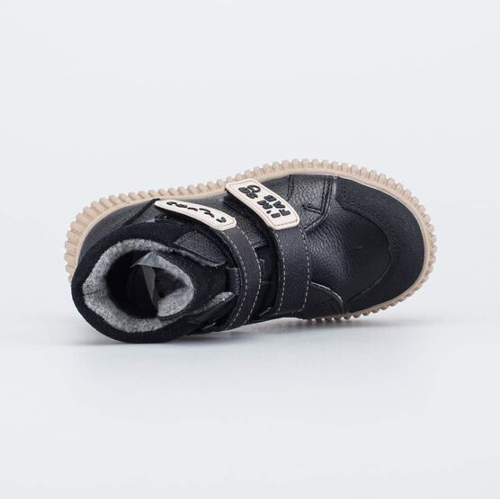 352365-33 Утепленные ботинки для девочки для девочки черный + бежевый фото №4