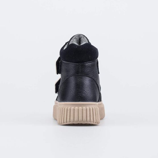 352365-33 Утепленные ботинки для девочки для девочки черный + бежевый фото №5