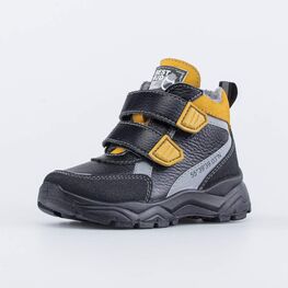 352369-32 Осенние ботинки для мальчика для мальчики чер-жел