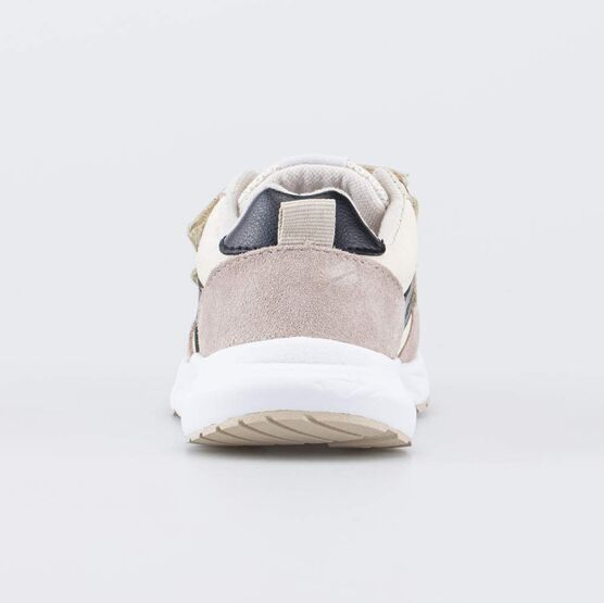 344547-13 Бежевые кроссовки на липучках для девочки бежевый + черный фото №5