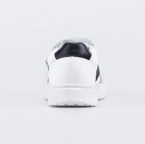 532341-11 Кожаные полуботинки-кеды на липучках для мальчики серый + белый фото №5