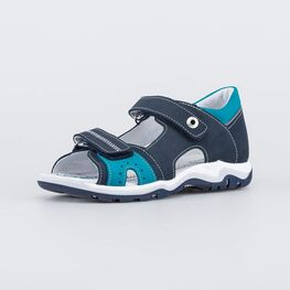 522178-21 Кожаные сандалии на липучках для мальчики синий