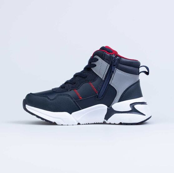 454057-31 Утепленные ботинки для мальчики син-кра фото №2