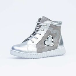 552146-31 Ботинки байка для девочки серебрист.