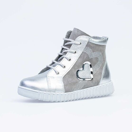 552146-31 Ботинки байка для девочки серебрист.