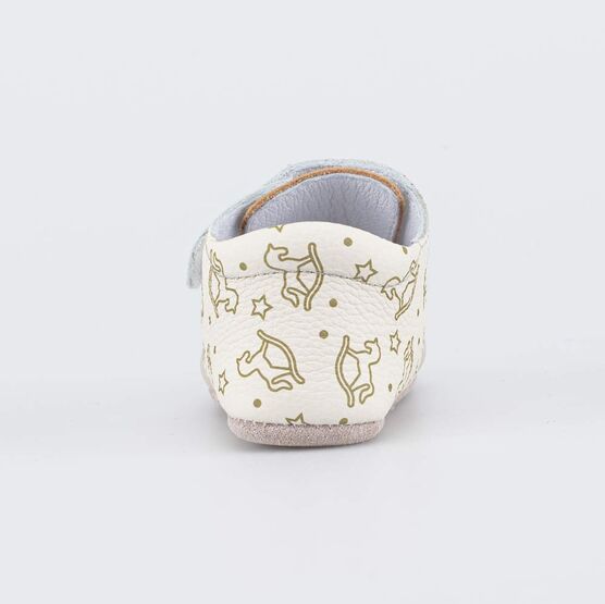 002138-22 Кожаные пинетки на липучке Коняшка для мальчики бежевый фото №5