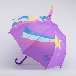 03807126-40 Зонт детский розовый Единорожек для девочки фиолетовый