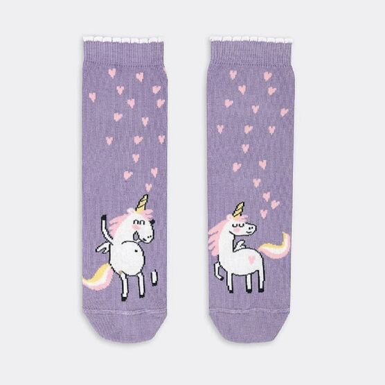 07842978-40 Хлопковые носки Единорожка для девочки сиреневый фото №2