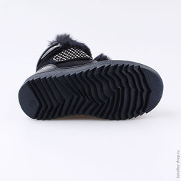 354034-42 Темно-синие полусапожки с опушкой из меха для девочки темно-синий фото №3