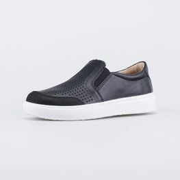 732375-23 Кожаные туфли-слипоны для мальчика для мальчики черный