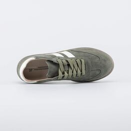 732411-74 Кожаные кеды-полуботинки для мальчика для мальчики оливковый фото №4