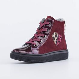 352290-33 Утепленные ботинки для девочки на весну/осень для девочки бордовый