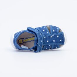 221099-14 Хлопковые сандалии для девочки Звездочки для девочки синий фото №4