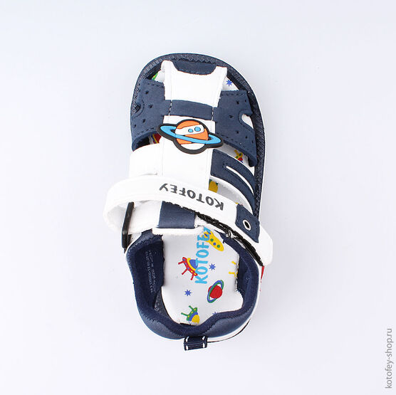 125000-12 Пляжная обувь для мальчики син-бел фото №4