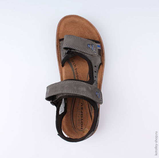 722015-71 Сандалии из натурального нубука для мальчика для мальчики серый фото №4