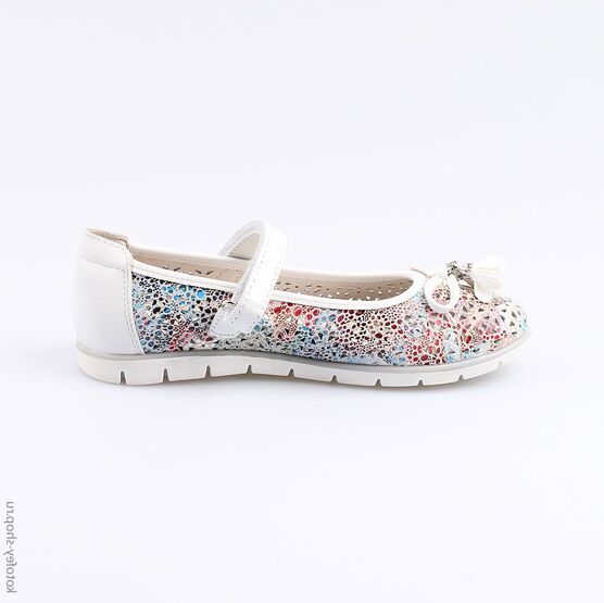 532171-22 Туфли для девочки бел-цве фото №2