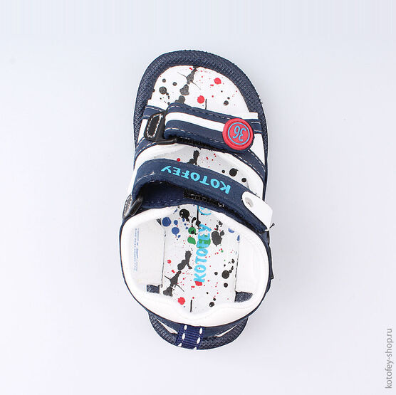 225033-12 Пляжная обувь для мальчики бел-син фото №4