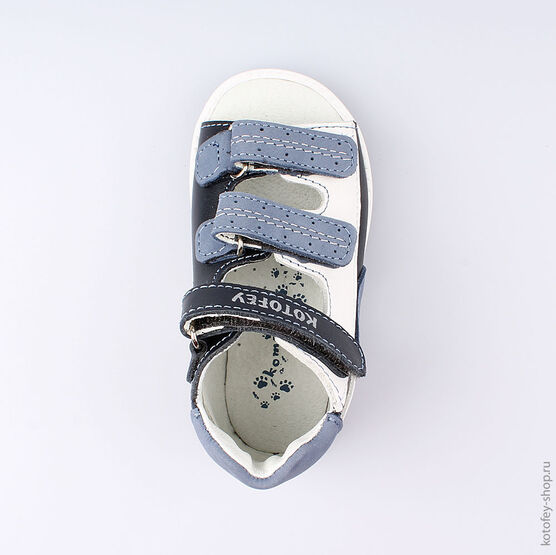 122117-21 Сандалии для мальчики син-бел фото №4