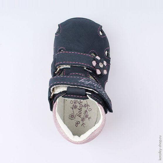 122104-22 Босоножки для девочки светло-синий фото №4