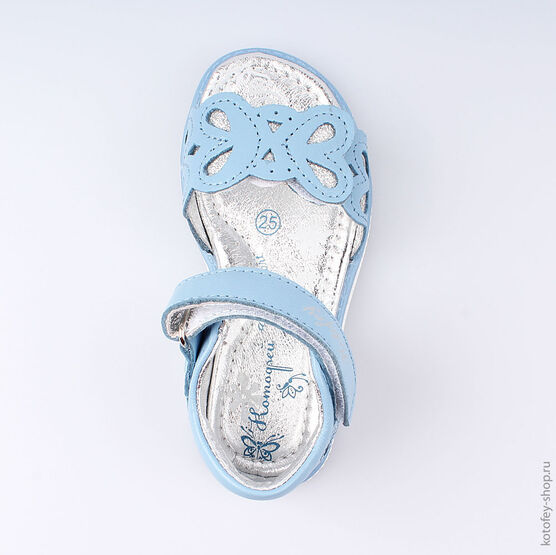 322051-22 Босоножки для девочки голубой фото №4