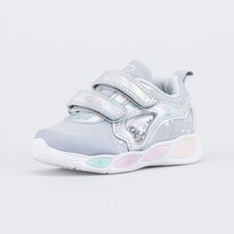 344380-75 Серые кроссовки с LED и Softshell для девочки серый