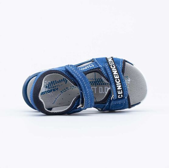 624021-21 Сандалии из натурального велюра для мальчика для мальчики светло-синий фото №4
