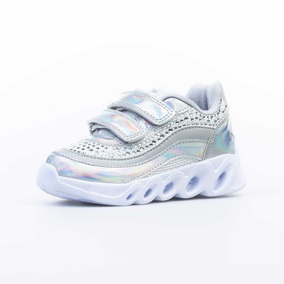 144172-71 Кроссовки с LED-подсветкой на подошве для девочки серебрист.