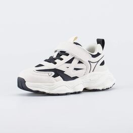 644510-11 Кроссовки на липучке для мальчика-подростка для мальчики черный + бежевый