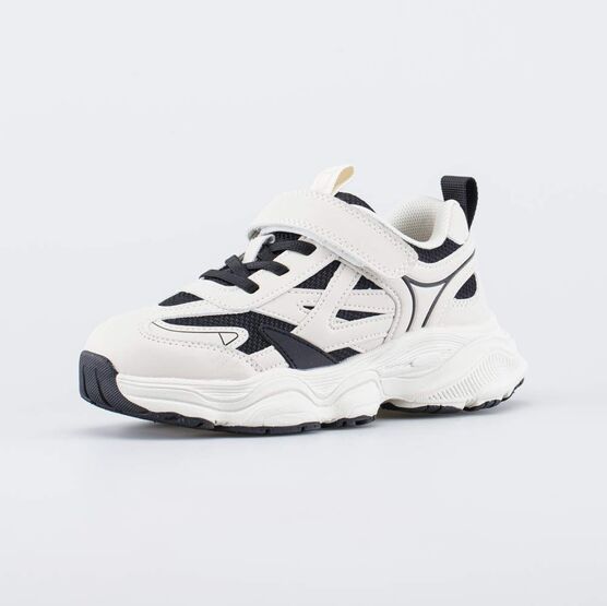 644510-11 Кроссовки на липучке для мальчика-подростка для мальчики черный + бежевый