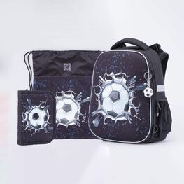 02717329-40 Набор Рюкзак + Мешок + Пенал для мальчики черный + белый