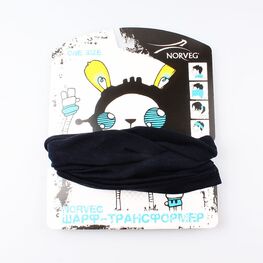 7WBURU-013 Шарф-трансформер тонкий, синий для универсальные фото №3