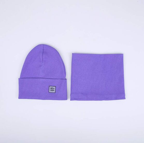 07811924-40 Комплект шапка+снуд детский сиреневый для девочки сиреневый фото №2