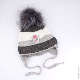 07711083-00 Шапка зимняяя, 30% шерсти, серая для мальчики серый