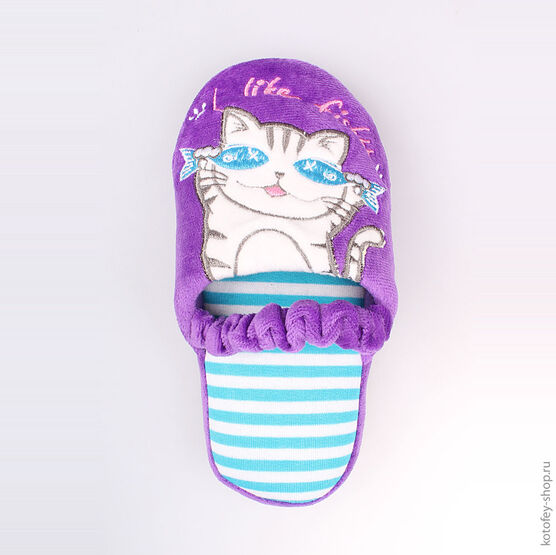 331047-11 Тапочки сиреневые для девочки сиреневый фото №4