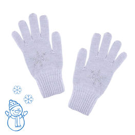 07822172-40 Перчатки детские двухслойные серо-голубой для девочки разноцветный