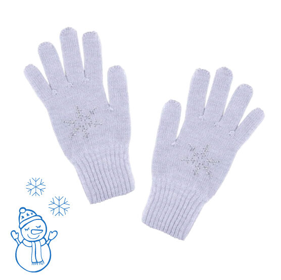 07822172-40 Перчатки детские двухслойные серо-голубой для девочки разноцветный
