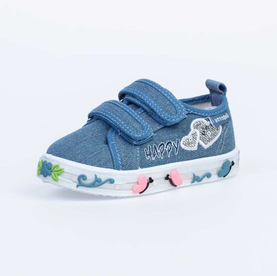 231149-11 Кеды с LED-подсветкой на подошве для девочки голубой