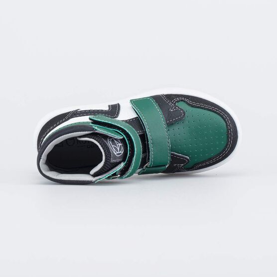 152383-21 Ботинки-кеды для мальчика для мальчики черный + зеленый фото №4