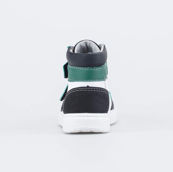 152383-21 Ботинки-кеды для мальчика для мальчики черный + зеленый фото №5