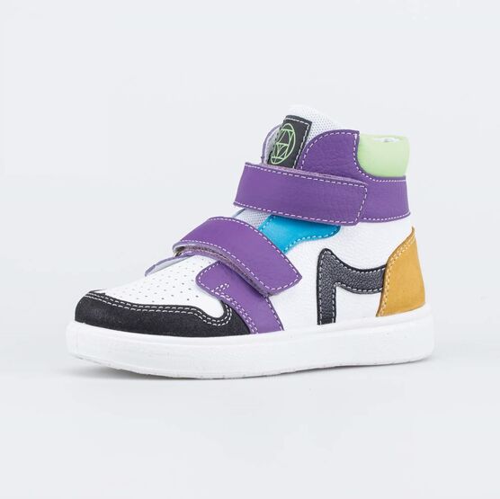 152383-23 Ботинки-кеды для девочки для девочки белый + сиреневый