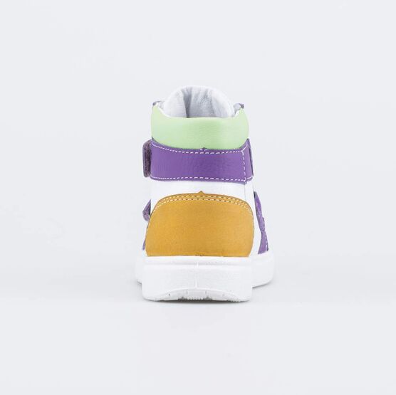 152383-23 Ботинки-кеды для девочки для девочки белый + сиреневый фото №5